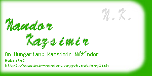 nandor kazsimir business card